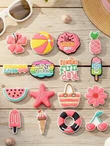 GCYCHENG Summer Holiday Style Beach Theme Shoe Accessories DIY Detachable Shoe Buckle Sun Beach Creative Street Shoe Decoration Christmas Gift Ornament - Multicolor - View 16