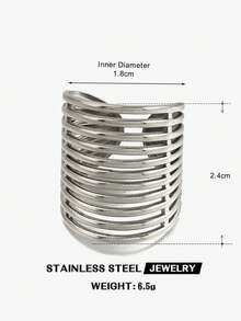 1/2pcs Stainless Steel Minimalist Line Open Ring, Suitable For Women's Daily Wear And Gatherings - Multicolor - View 7