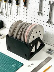 Sandpaper Disc Storage Rack, Multi-Functional Storage Organizer, Orbital Sandpaper Disc Organizer, Suitable For Pegboard, Sturdy Wall Mount Bracket, No Electricity Required, Fixed Storage Rack, Tool Accessory, Suitable For Workshop/Garage, Anti-Slip, Easy Access Anytime, Multi-Functional Storage Shelf - Multicolor - View 2