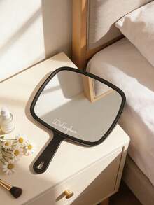 1PC Oversized Square Handheld Mirror, Square Back With Polished Texture, Hangable/Handheld, High-Definition Floating Mirror Surface, Bedroom/Living Room/Bathroom Multi-Scene Decor, Back-To-School Season Decoration Gift, Valentine's Day/Wedding Season/Christmas/Mother's Day Lightweight Souvenir Gift - Multicolor - View 6