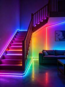 Living Room LED Light Strip, 44-Key Infrared Remote Control, USB Powered Self-Adhesive Cuttable TV Backlight, 1m To 30m Optional, Suitable For Home Bedroom Cabinet Holiday Decoration, TV Background RGB LED Light Strip, Monitor Backlight Decoration, 5V USB Powered Lighting, Suitable For TV/Monitor, Home Theater, Indoor Bedroom, Gaming Room And Home Decor. - Multi-color light - View 8