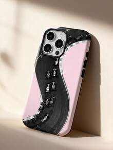 1pc Sweet & Cool Contrast Style Racing Track Pattern Design, Phone 17 Pro Max Phone Case, Compatible With Phone 16 Pro Max, 15 Pro Max, 14 Pro Max, High-End Fashionable & Fun Phone Case, Compatible With 11/12/13/14/15/16 Pro Max Plus, Elegant Design Suitable For Men And Women, Perfect Gift For Girlfriend On Valentine's Day, Easter, Wedding Season And Birthday! - Multicolor - View 2