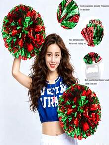 2 Packs Football/Basketball Cheerleading Handballs, Four-Finger Metal Series Football Handballs, Square Dance Game Props, Dance And Cheerleading Props, Suitable For Outdoor Sports Team Performance Handballs, Football World Cup Cheering Wristbands - Multicolor - View 3