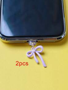 Bow Knot Dust Plug, Rubber Stopper For Charging Port & Data Port, Compatible With Apple & Type-C Phones - Multicolor - View 27