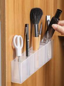 1pc Multi-Function Dual-Use Hollow Drainage Storage Cup, Countertop And Wall-Mount Universal, Toothbrush And Toothpaste Holder, Wall-Mounted Bathroom Comb And Razor Storage Rack, Drill-Free Bathroom Shelf, Kitchen Utensil Storage Rack, Stationery Pen Holder - Multicolor - View 10