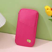 1 pièce Porte-passeport de voyage premium - Avec fermeture éclair, fentes pour carte d'identité et carte de crédit, poche pour téléphone - Sac de rangement à carreaux noir et blanc, organisateur pliable en silicone portable | Rangement de documents sécurisé essentiel pour les vacances | Design à la mode, utilisation toute saison, porte-passeport indispensable pour les voyages en famille - Multicolore - Voir 13