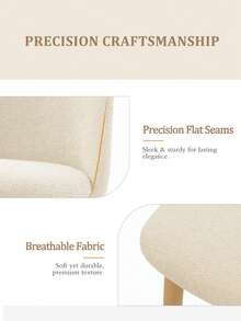 Goeurvant Modern Ergonomic Dining Chair With Curved Backrest - Set Of 2 / Set Of 4 / Set Of 6 - Milky White - View 3