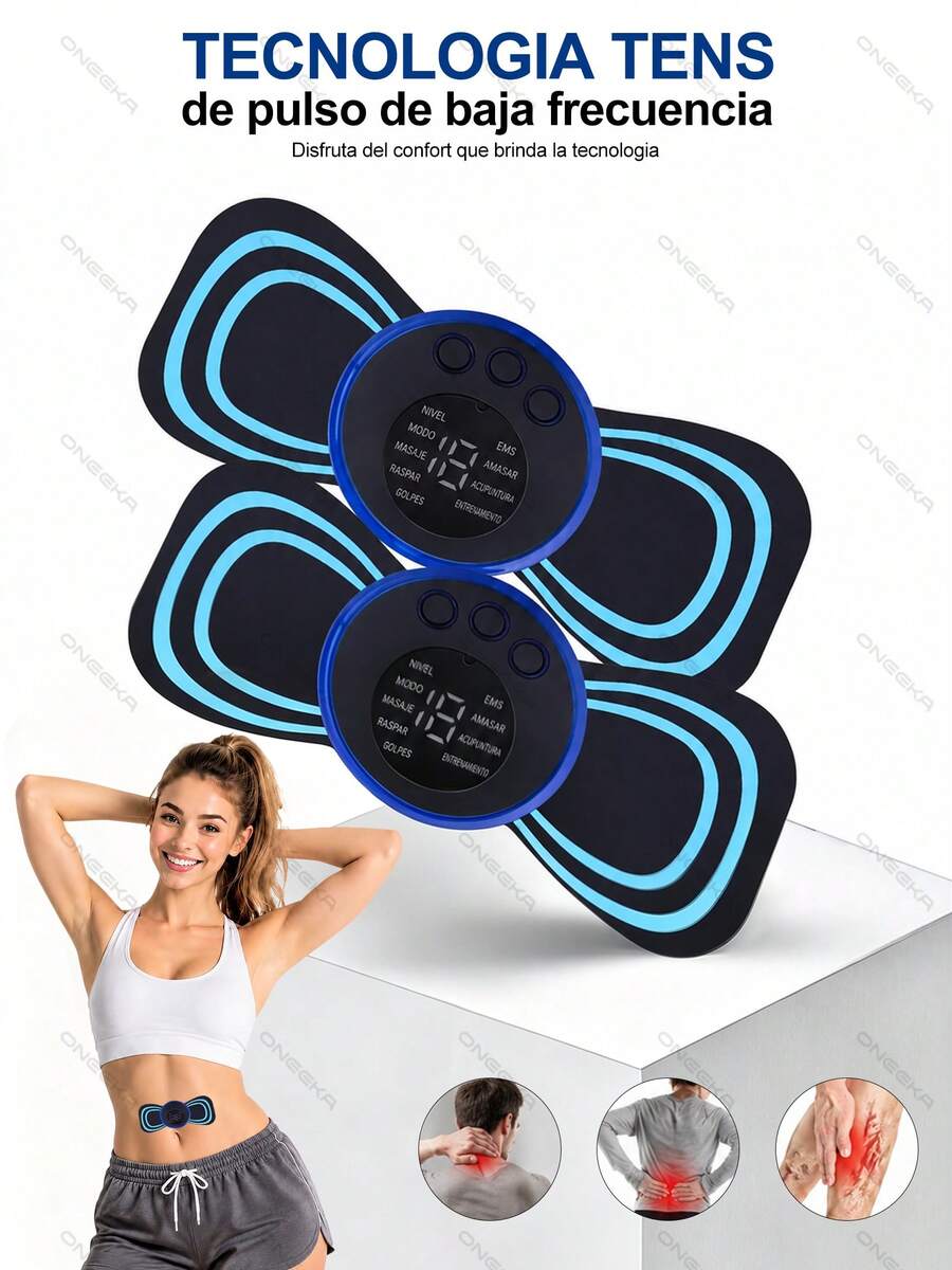 Masajeador eléctrico de hombros, cuello y espalda, recargable, para uso doméstico y de oficina, alivia el estrés y relaja los músculos - Azul - Ver 1