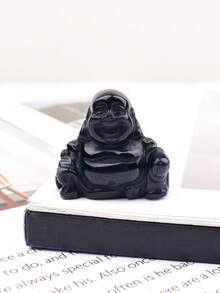 天然水晶迷你笑佛雕像，手工雕刻原石手持飾品，桌面裝飾，家居裝飾禮物 - 小佛 - 查看 17
