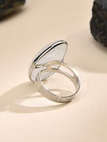 2件裝時尚天然石天然水晶白色水晶與粉色石英開口戒指，母親節情人節生日禮物 - 白水晶和粉晶 - 查看 9