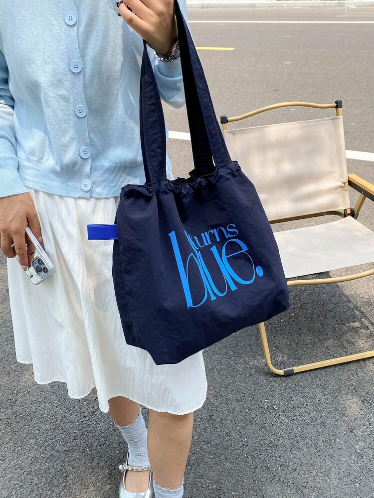 2026 New Arrival Soft Lightweight Daily Shoulder Tote Bag, Large Capacity Casual Shopper Bag For Commute & Travel - Blue - View 5