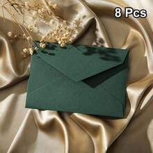 8Pcs Upgraded Thickened Linen Textured Envelopes, 6.34 X 4.41 Inch Large Capacity Mailing Envelopes For Postcard Letter Greeting Card Invitation Bill Sticker Storage, No Seal Stickers - 8Pcs - View 13