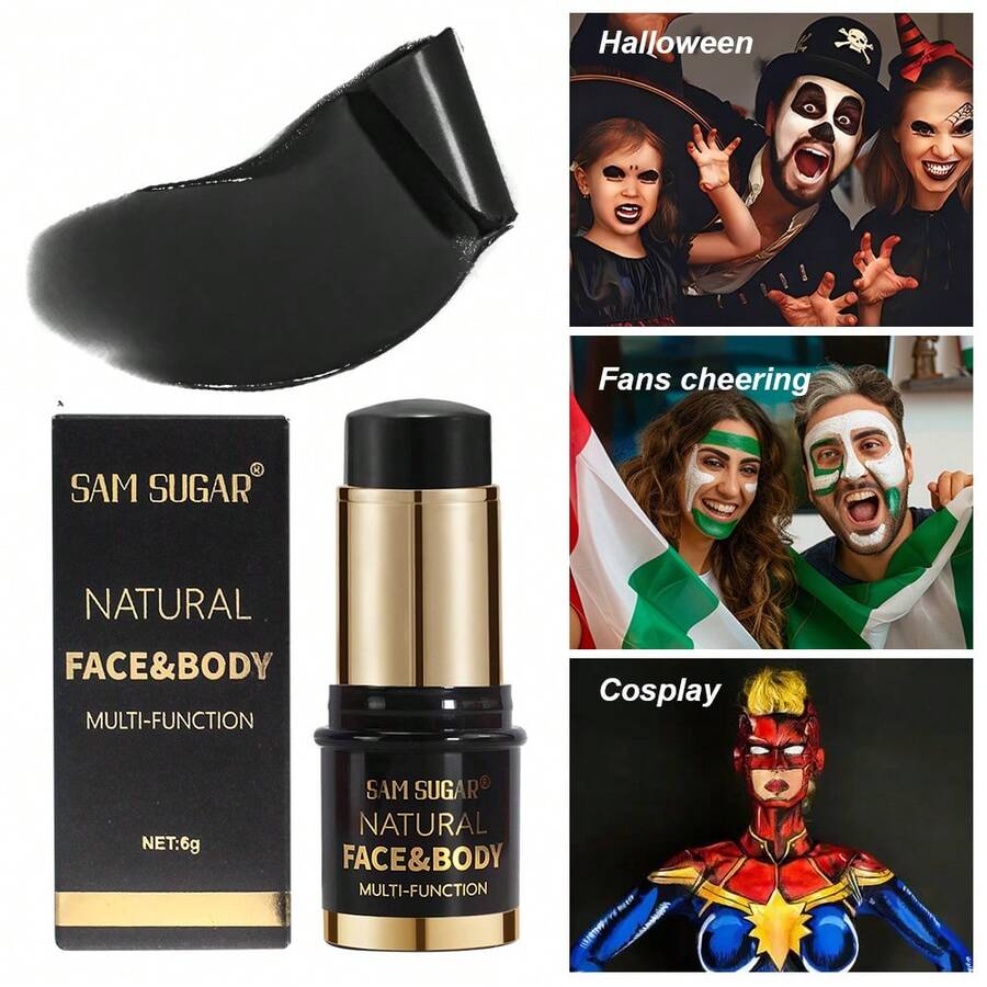 SAM SUGAR 12 Warna Cat Wajah dan Tubuh UV Glow, Stik Cat Kosmetik untuk Pesta Panggung Halloween