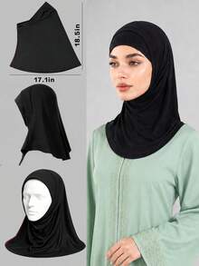 Breathable Mesh Hooded Hijab With Silicone Logo, Suitable For Running, Fitness, Daily Casual Wear - Black - View 10