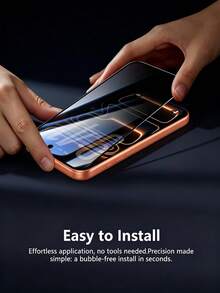 3pcs 17 Pro Max/18/18 Pro/18 Pro Max/Inch Privacy Anti-Peeping Tempered Glass Screen Protector, Eye Protection Anti-Peeping, Full Coverage Anti-Scratch, Compatible With Phone Cases - Black - View 4