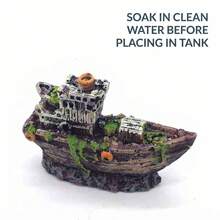 Dekorasi Kapal Karam Klasik, Cocok untuk Akuarium dan Terarium Meja, Dekorasi Lanskap Resin Buatan Tangan - B - View 5
