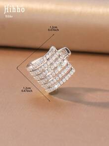 Hihho 1pc Luxury Sparkling Multi-Layer Full Rhinestone No-Hole Ear Cuff, Women's Cartilage Ear Clip Suitable For Commute, Daily Wear And Evening Party - Ear Clips - View 6