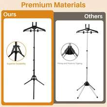 Telescopic Garment Steamer Rack Featuring A Stable, Load-Bearing Design Suitable For Hanging, Air-Drying, And Steam-Ironing Clothes; It Is Foldable And Extendable, With Adjustable Height Settings To Accommodate Garments Of Various Lengths. - View 3