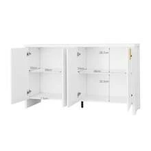 Modern Sideboard Black Minimalist With Adjustable Shelves - 白色 - 查看 5