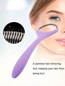1pc Painless Facial Hair Removal Device, Portable Spring Roller Epilator, Built-In Spring Epilation Head, Lightweight Hair Removal Tool - Multicolor - View 5