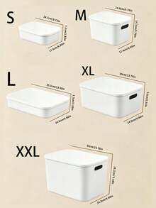 Thickened Handle-Equipped Storage Box, Available In 5 Sizes, Can Be Stacked Together To Save Space. A Multi-Functional Storage Box Suitable For Organizing Items Such As Desktops, Bathrooms, Kitchens, Bedrooms, Toys, Cosmetics, And Snacks. - White - View 7