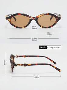 1 Pair Unisex Leopard Print Brown Fashion Glasses, UV Protection, Bohemian Style Design, Blending Modern And Vintage Charm, Suitable For Street Photography, Outfit, Vacation, Travel And Other Occasions, A Fashion Accessory Choice - Leopard Tea - View 4