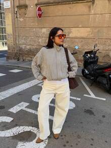 Camellia Spring/Summer New European And American Fashion Minimalist Stand Collar Long Sleeve Plaid Jacket - Lattice - View 4