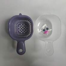 1/3pcs Double Layer Colander With Handle, Mini Cute Stackable Fruit Strainer (With 3D Cartoon Stickers), Thickened 2-In-1 Design, Multi-Functional Use, Available In White, Green, Purple, Perfect For Home Fruit Washing And Fruit Platter - One Size - View 8