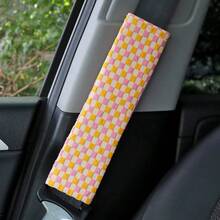 格子紋安全帶肩墊，柔軟透氣汽車內飾裝飾通用汽車安全帶保護墊 - A - 查看 6