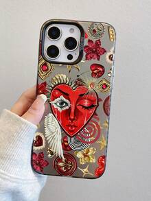 Cover per telefono con design a cuore, decorata con fiori e stelle, compatibile con iPhone17, 16, 15, 14, 13, 12, 11 Pro Plus e Pro Max. Materiale TPU antiurto. Un regalo perfetto per familiari, amici, bambini, compleanni, feste primaverili, partner e San Valentino. - Multicolore - Visualizzare 3
