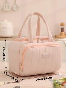 Dopamine Color Insulated Lunch Bag, Suitable For Students/Teachers/Office Workers, 6L Cute Soft Large Capacity, Suitable For Picnic, Outdoor, Waterproof Portable Reusable Lunch Tote Bag, Suitable For School & Office, Keep Food Fresh And Delicious, Bento Box, Back To School Essential - Multicolor - View 9