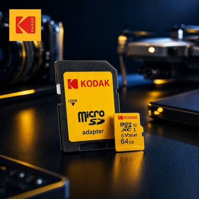 Kodak 柯达 32GB/64GB/128GB/256GB Micro SD 卡，Class 10 A1 TF 闪存卡（带适配器）