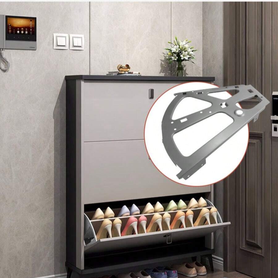 Hot Selling 1 Pair Set Space-Saving 2-Tier Metal Shoe Rack With Drawer Hinges - Durable Boots And Shoes Storage Rack, Suitable For Closet, Bedroom, Dorm - Boots And Shoes Sorting And Organization, Especially Suitable For Closet, Bedroom And Dorm Use - No Cabinet Included, Provides Ideal Shoe Storage Solution | Modern Shoe Rack | Durable Structure, Shoe Storage Organizer, Bedroom Shoe Rack - No Cabinet Included - A - View 1