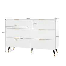 Modern Sideboard White With Drawers - Storage Cabinet - White - View 3
