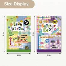 Random Cover 800+Pcs Stickers Book, Such As Stripes, Checks, And Circles. Aesthetics Illustration Stickers For Journals, Planners, DIY Scrapbook Supplies - Basic Mix - View 2
