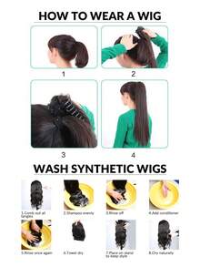 Synthetic Wavy Ponytail Extension Hairpiece Short Curly Claw Clip Ponytail For Women Heat Resistant Pony Tail Clip Fake Hair - Multicolor - View 7
