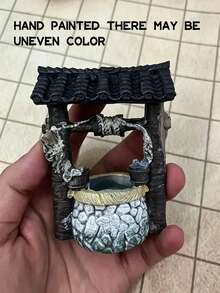 Handgefertigter Vintage-Wunschbrunnen Feengarten Miniatur-Ornament, geeignet für friedliche Küsten- oder Gartenszenen, Tischdekoration für Dörfer, kann für Weihnachts-, Halloween- und Herbst-Heimdekoration verwendet werden - Wunschbrunnen - Übersicht 4