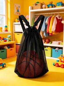 Basketball Storage Bag 14.5 * 19.5 Inch Sports Single Ball Bag Drawstring Mesh Backpack, Suitable For Carrying Soccer, Volleyball, Baseball, American Football - Multicolor - View 3