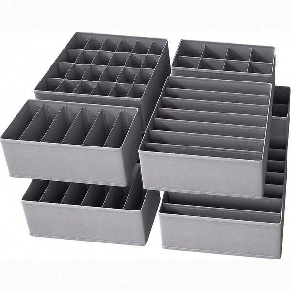 4pcs Washable Fabric Drawer Dividers Storage Boxes, Underwear Socks Bra Organizer, Closet Storage Compartment Boxes, Bedroom Storage Essential