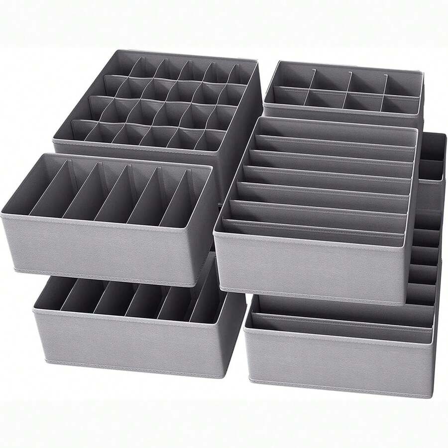 4pcs Washable Fabric Drawer Dividers Storage Boxes, Underwear Socks Bra Organizer, Closet Storage Compartment Boxes, Bedroom Storage Essential