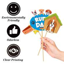 18Pcs Dog Photo Booth Props, Puppy Pet Theme Birthday Party Decorations Supplies Funny Puppy And Kitten Party Supplies - View 3