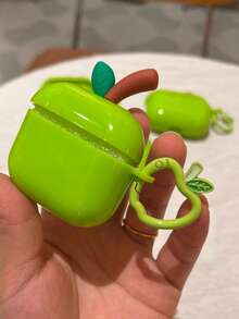 Apple 圖案半透明可愛 3D 蘋果設計 Pro 3/Pro 2/3代 藍牙耳機保護殼 2代 Apple 4 - 綠色 - 查看 14