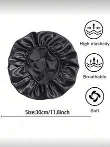 This Silky Stretch Satin Sleep Cap For Men Adopts Wide Elastic Band For Snug Comfy Fit. It Effectively Protects Hair While Sleeping And Works As A Practical Accessory For Daily Hair Styling And Care. - Multicolor - View 4