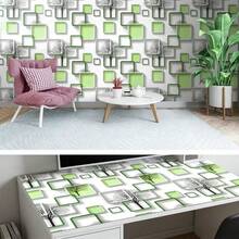 1 Roll Classic Plaid Tree Pattern Easy Tear Wallpaper, Suitable For Kitchen, Bedroom, Bathroom Home And Commercial Decor Wall Sticker, High Weight Vinyl Self-Adhesive Wallpaper - Multicolor - View 4
