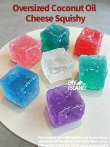 Glacier Jumbo Clear Cheese Squishy Toy - Multicolor - View 3