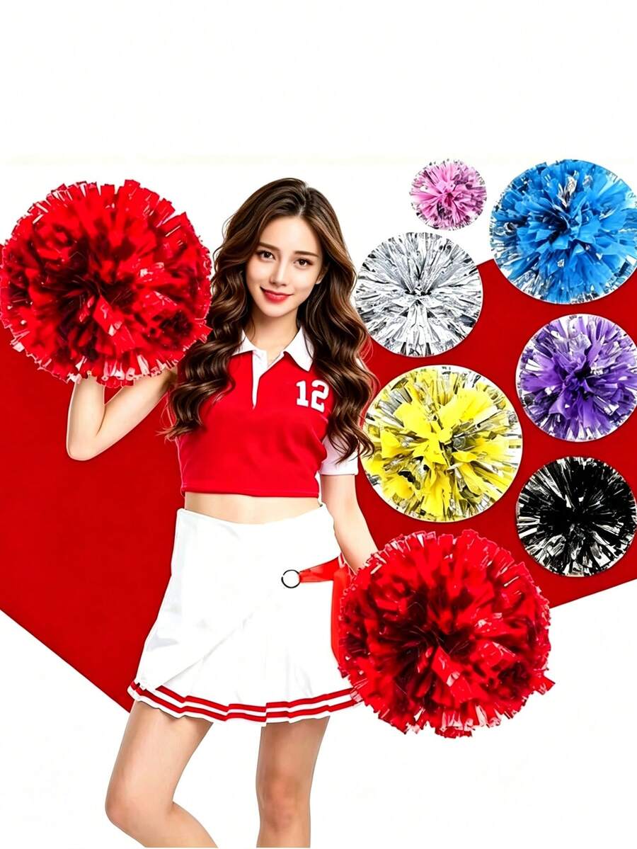 2 Packs Football/Basketball Cheerleading Handballs, Four-Finger Metal Series Football Handballs, Square Dance Game Props, Dance And Cheerleading Props, Suitable For Outdoor Sports Team Performance Handballs, Football World Cup Cheering Wristbands - Multicolor - View 1
