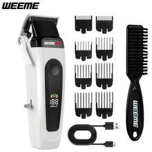 WEEME Hair Clippers For Men, LED Digital Display USB Rechargeable Hair Cutting Kit With 8 Guide Combs & Hair Brush, 3 Colors White/Green/Orange Optional, Perfect Gift For Men Father Boyfriend - View 9