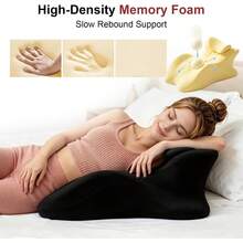 Multi-Functional Ergonomic Memory Foam Wedge Pillow, 27° Angle Perfect, Wedge Memory Foam Butt Cushion, Provides Waist And Neck Support, Prone Pillows For Sleeping,Reading,Massage,Dorm Room,Body Pillows,Pillows For Bed,Neck Pillow,Throw Pillows - Multicolor - View 2