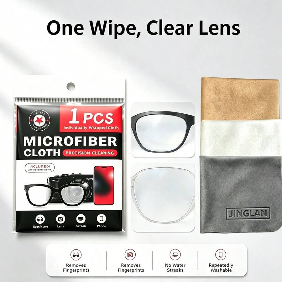 Kain Pembersih Lensa Mikrofiber Lembut Bebas Serat, Dapat Digunakan Kembali, Dapat Dicuci, Anti Gores untuk Kacamata Wanita dan Pria, Kacamata Fashion, Kamera Ponsel, dan Layar Tablet - MultiWarna - View 1