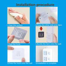 Removable Wall-Mounted Fasteners, No-Drill Transparent Adhesive Hooks, Suitable For Kitchen, Bathroom, Office Organization - A - View 8